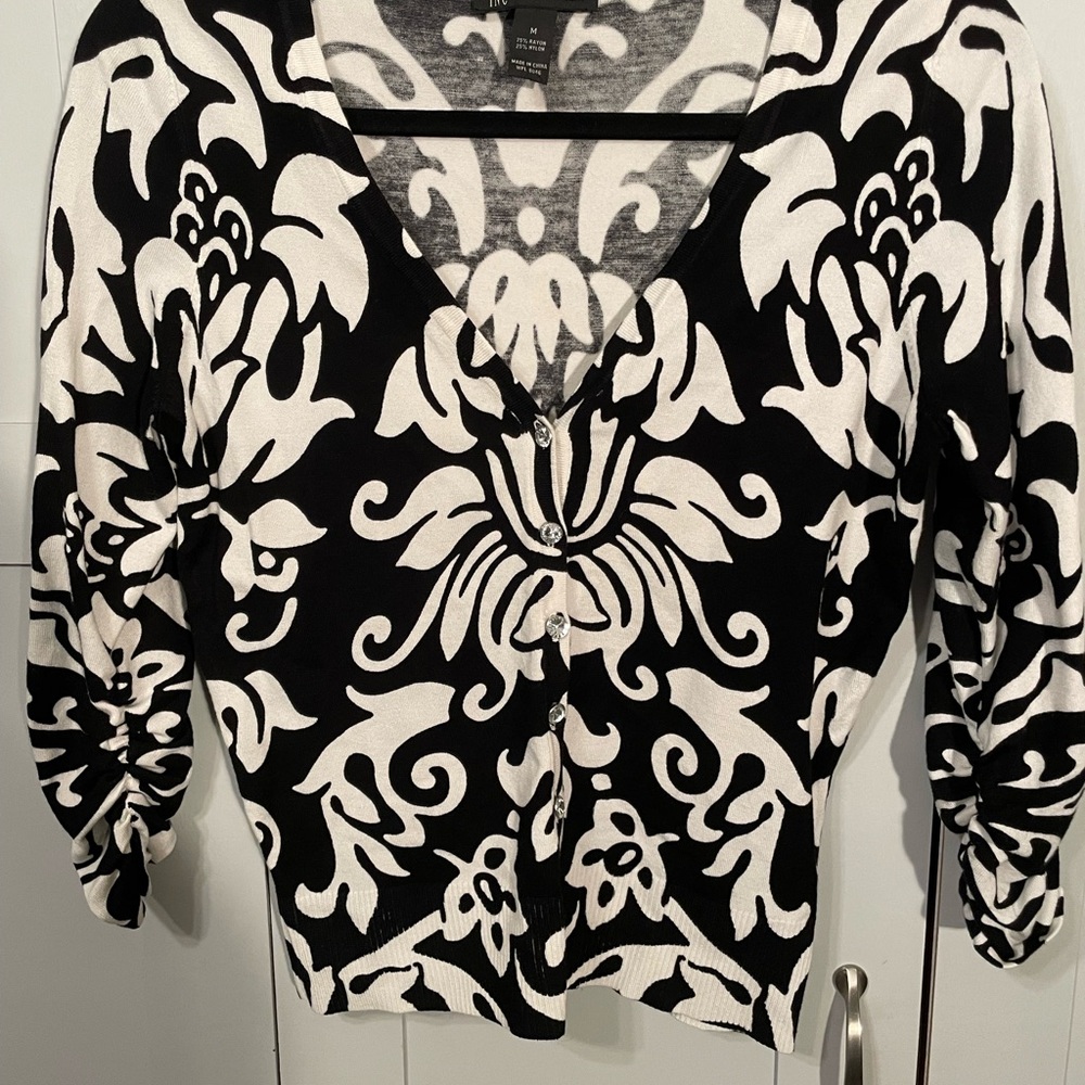 INC International Concepts Monochrome lightweight Knit Cardigan